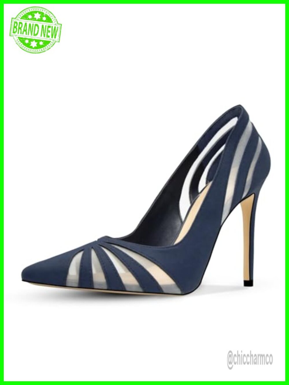 Mesh Pointed Toe Stiletto Heels Pumps - Breathable Work Dress Shoes